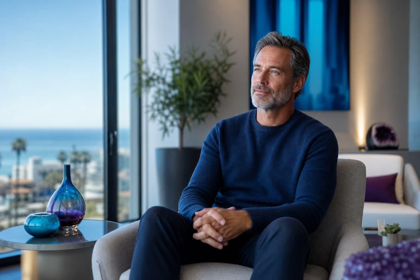 Adult seeking drug-free treatment for treatment-resistant depression at a San Diego brain health clinic
